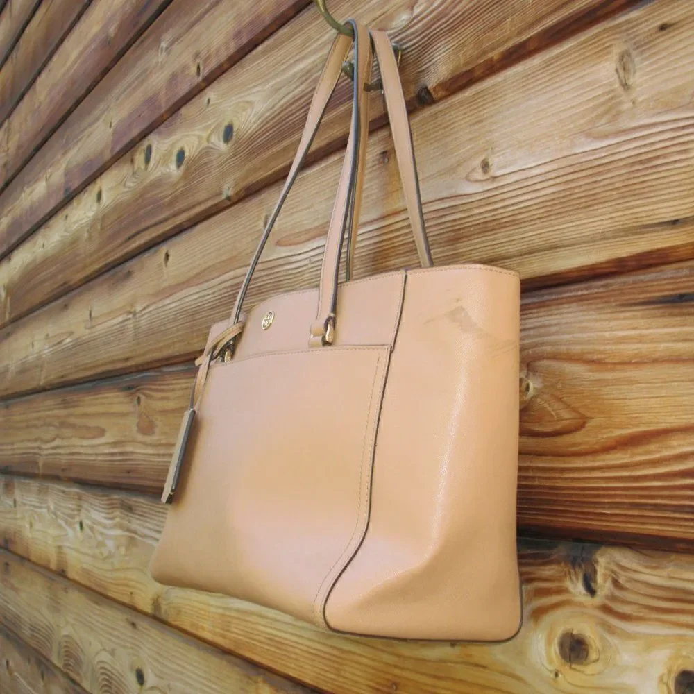 Tory Burch Robinson Small Tan Cardamom Bag Tote